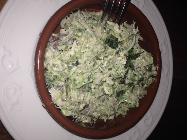 brussel sprouts with bacon vinaigrette and parmesan 