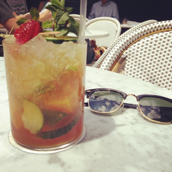 Jo's House Fruit Cup: Old Overholt Rye, muddled lemon, lime, orange, mint, cucumber, house fruit cup blend