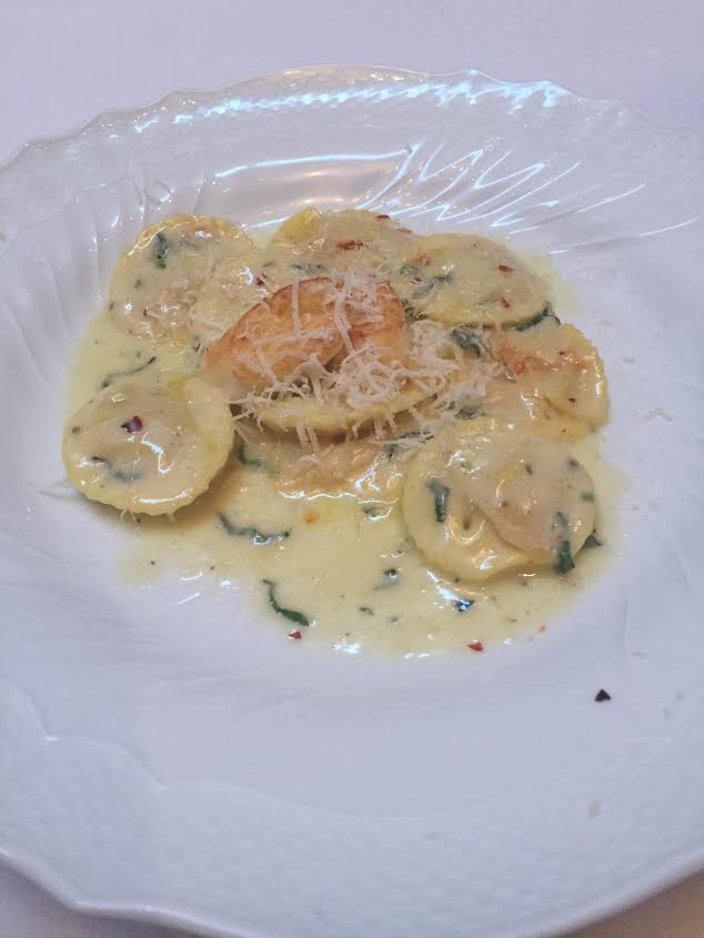 PANSOTI Pasta - Squash Filled Pasta, Parmesan Puff, Sage Essence. One of the most delicious pastas I've ever had